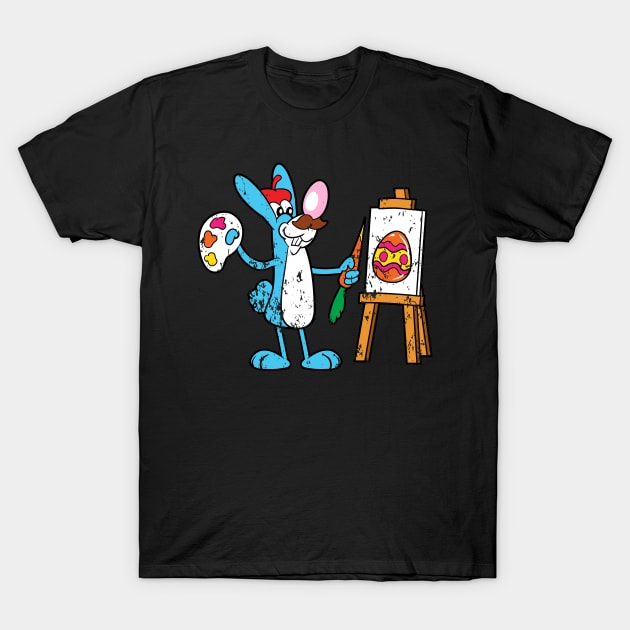 Retro Vintage Grunge Easter Bunny T-Shirt by happyeasterbunny